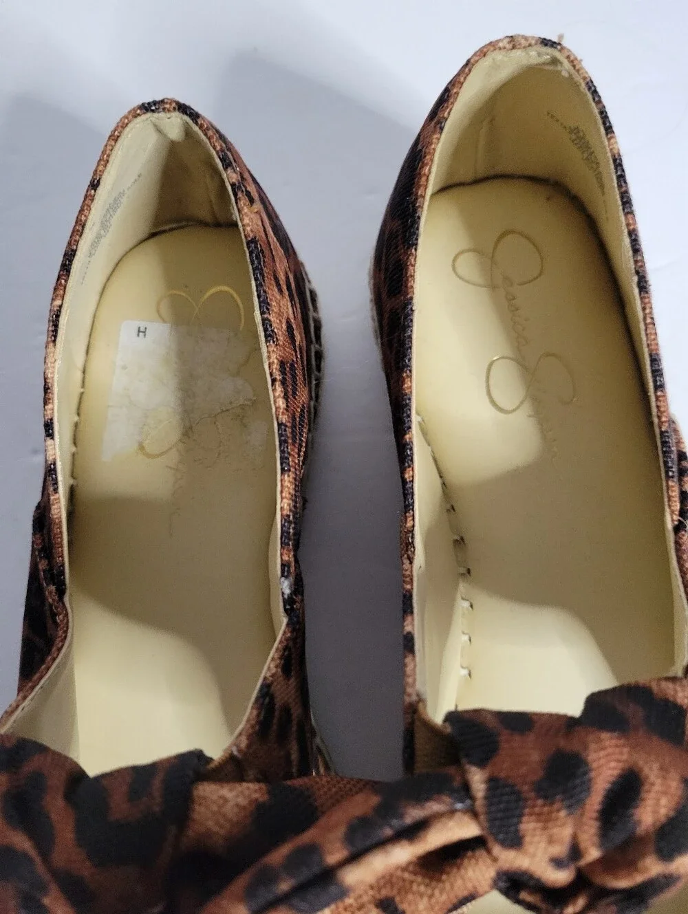 Jessica Simpson Leopard Print Espadrille Flats with Bow Detail